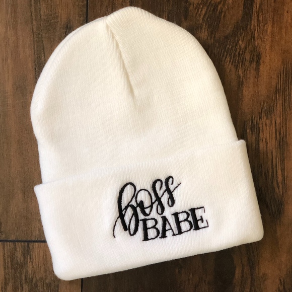 New Exclusive Boss BABE Fold Over Beanie Hat - Picture 1 of 3